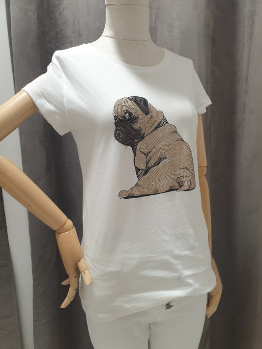 T-shirt Bulldog paillettes