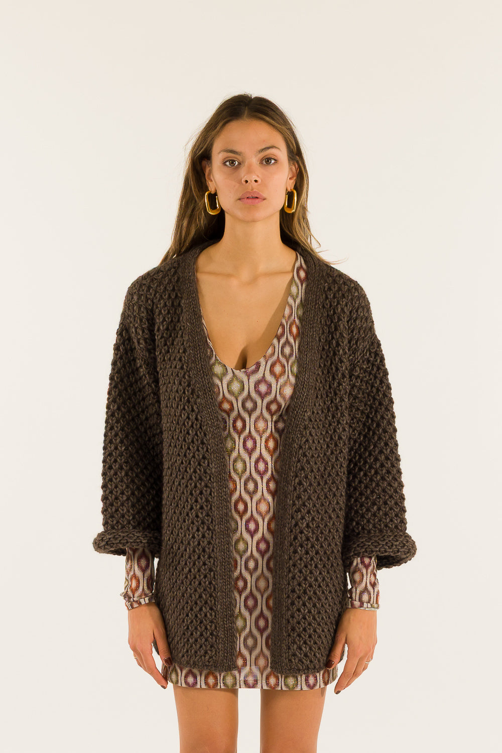 Kontatto - Cardigan intreccio midi