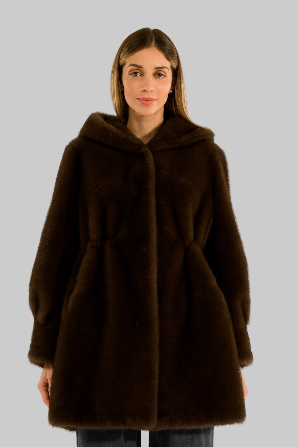 Kontatto - Eco pelliccia con cappuccio