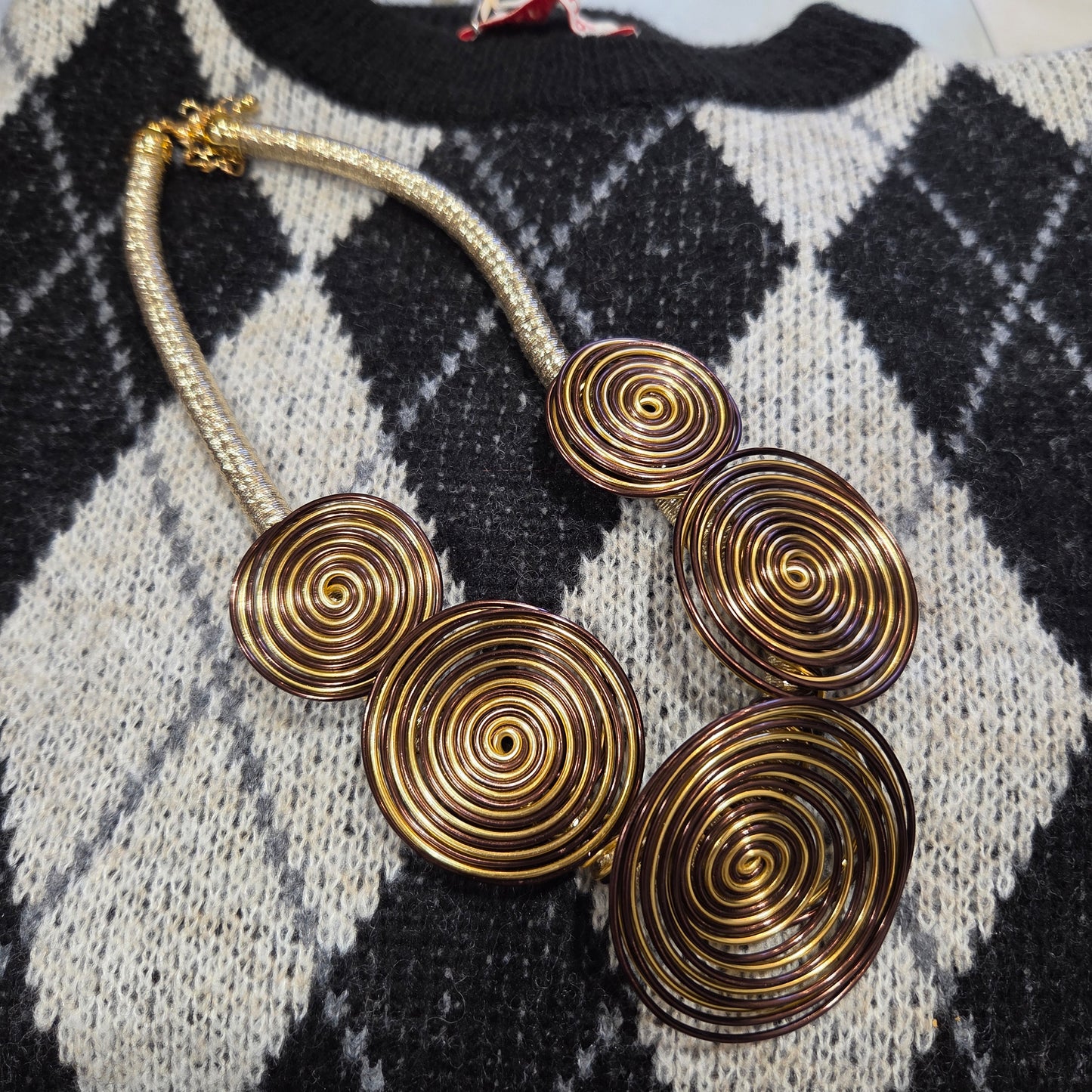Collana spirali oro