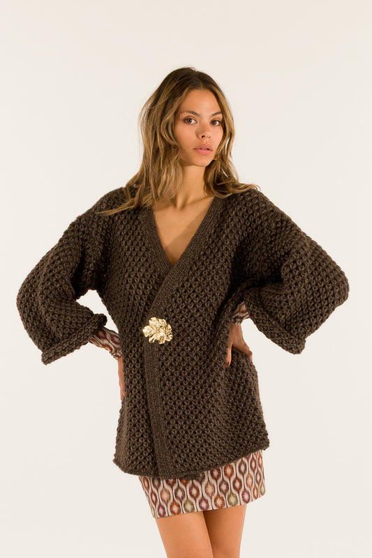 Kontatto - Cardigan intreccio midi