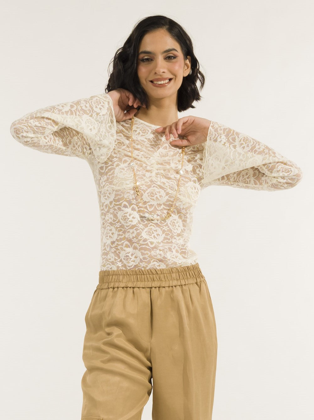 Kontatto - Tshirt in pizzo arriccio