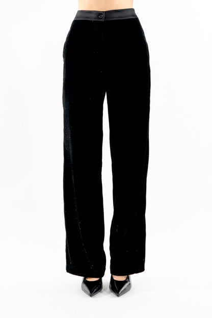 Kontatto - Pantalone in velluto con strass
