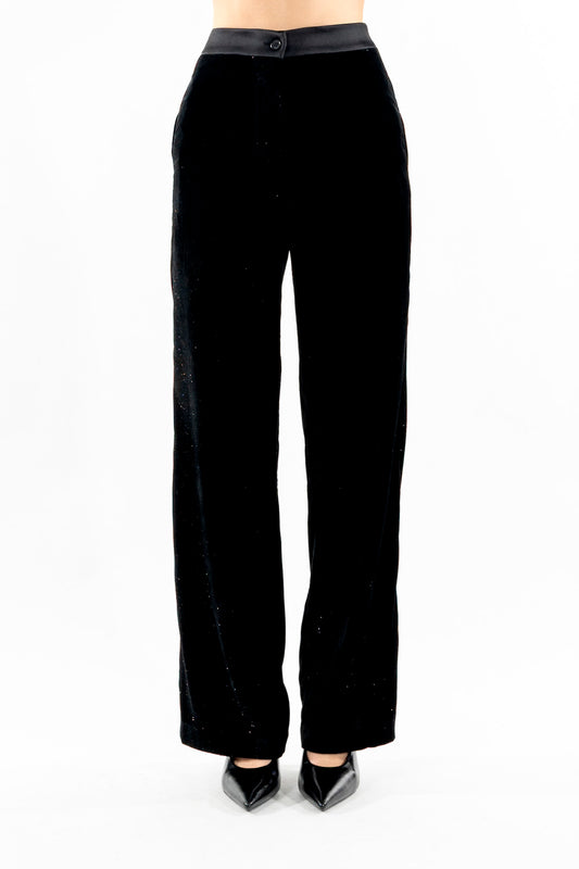 Kontatto - Pantalone in velluto con strass