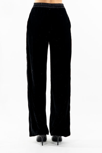 Kontatto - Pantalone in velluto con strass