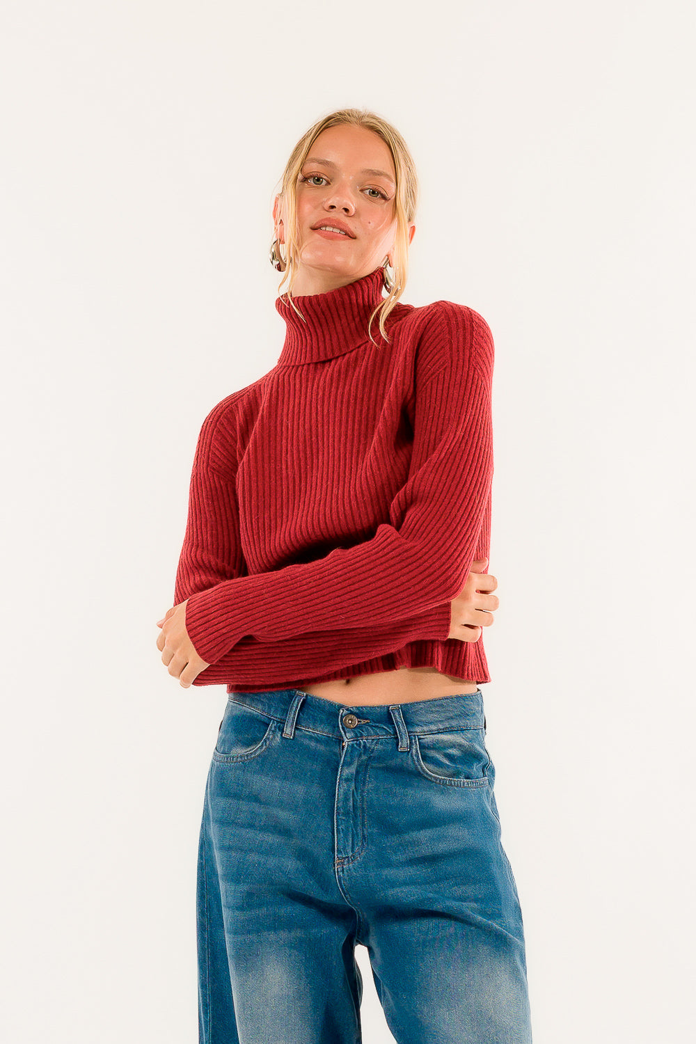 Kontatto - Dolcevita a costine crop