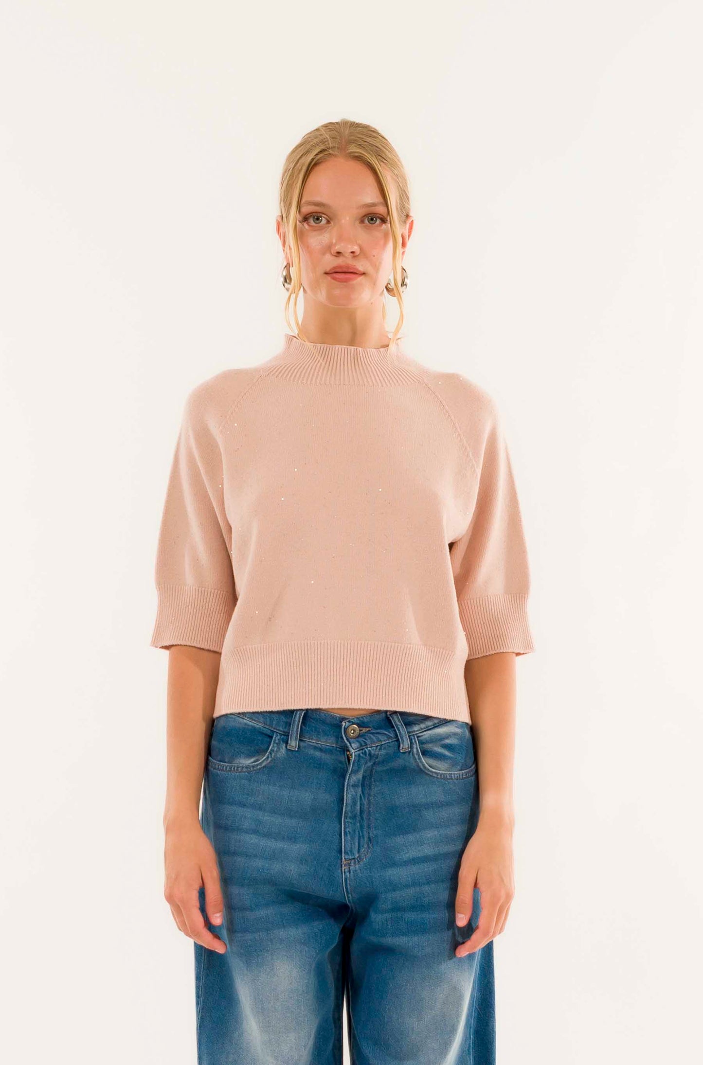 Kontatto - Lupetto manica corta micropaillettes