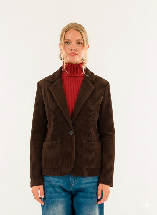 Studio - Giacca in velluto marrone