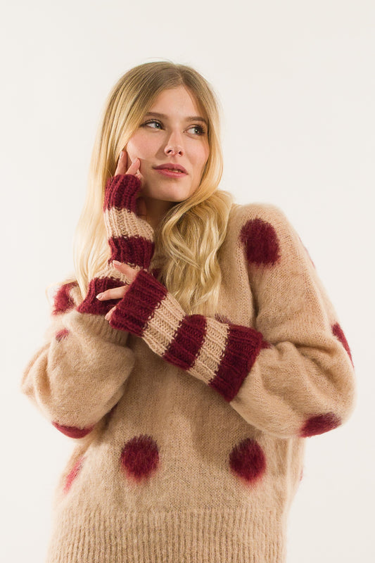 Kontatto - Maglione mohair a pois