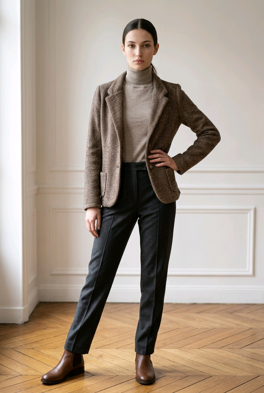 Studio - Giacca in lana marrone