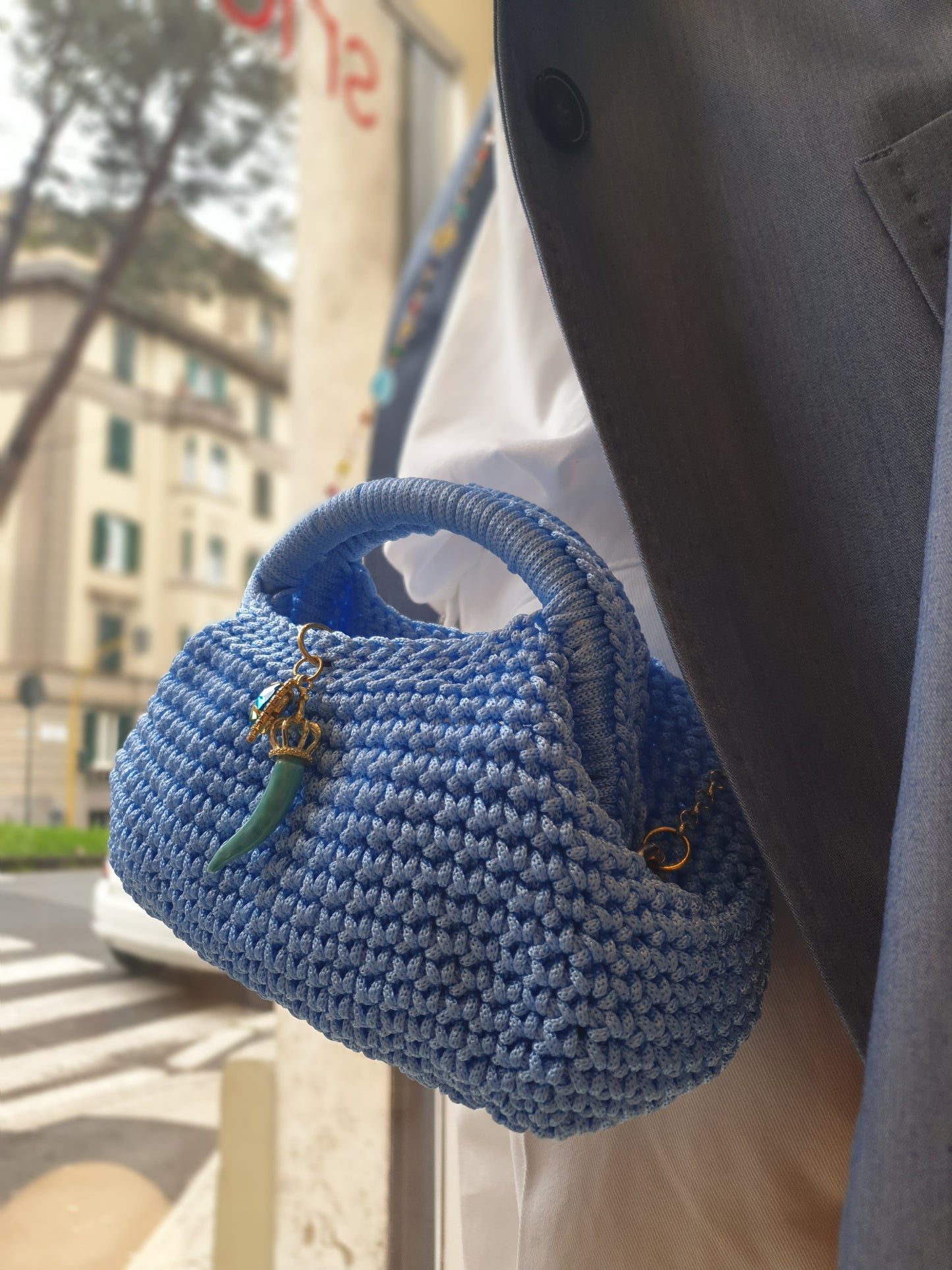 Borsa uncinetto con manico