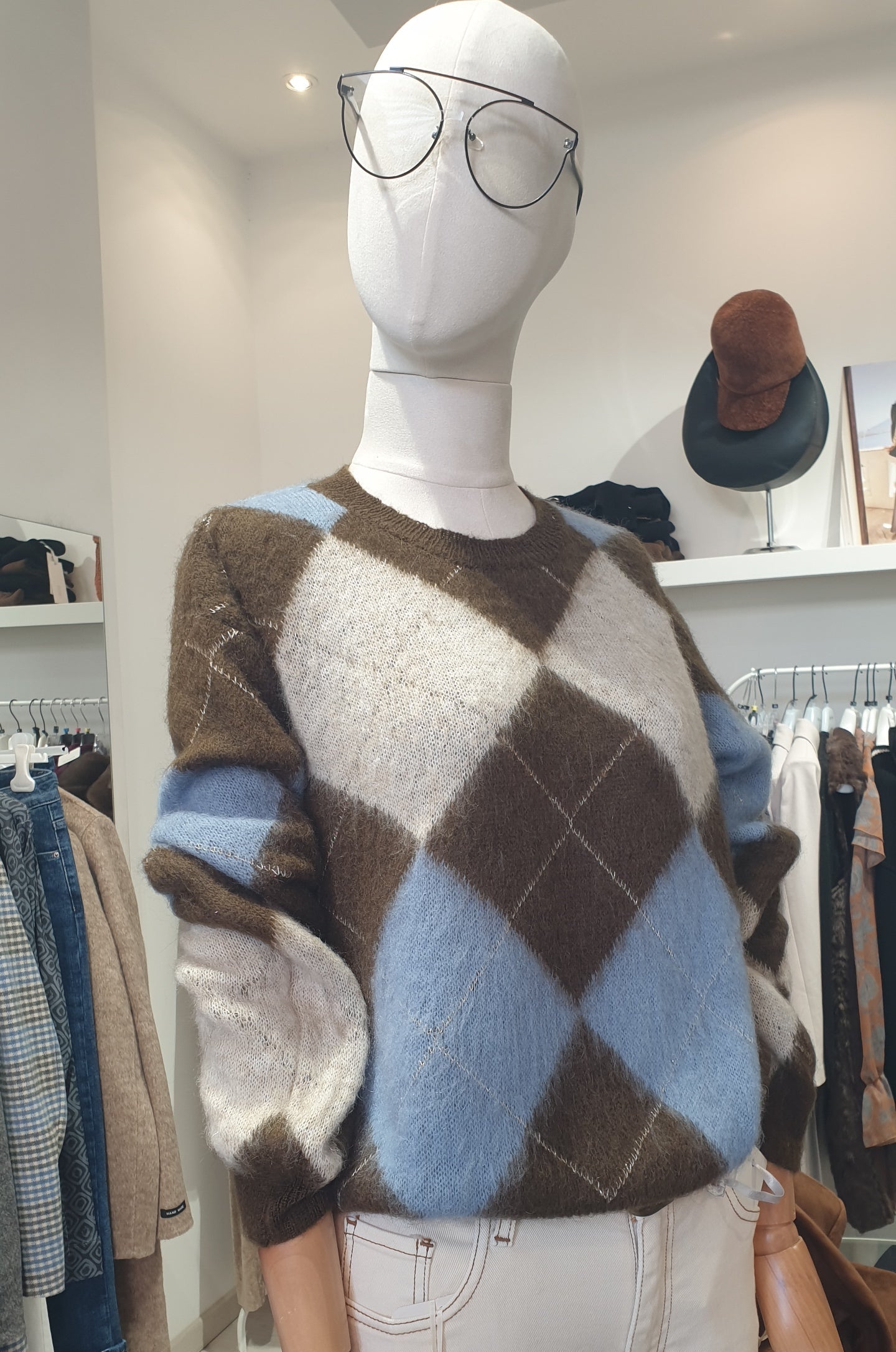 Eco - Maglione rombi mohair