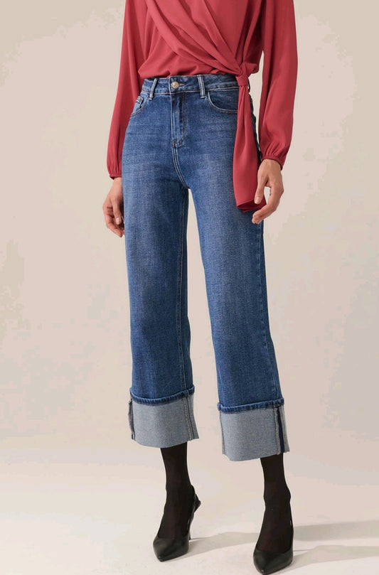 Jenè - Jeans con risvolto