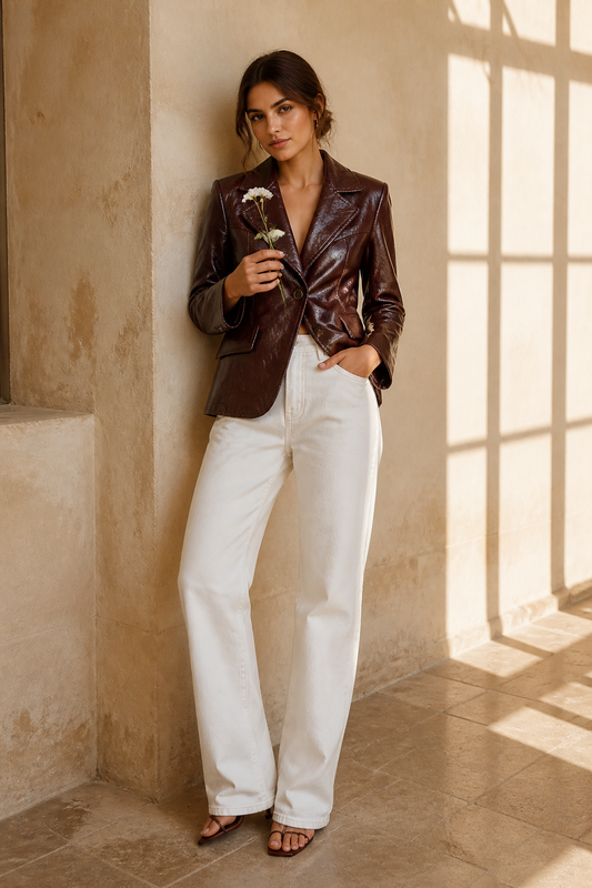 Eco - Blazer ecopelle vino