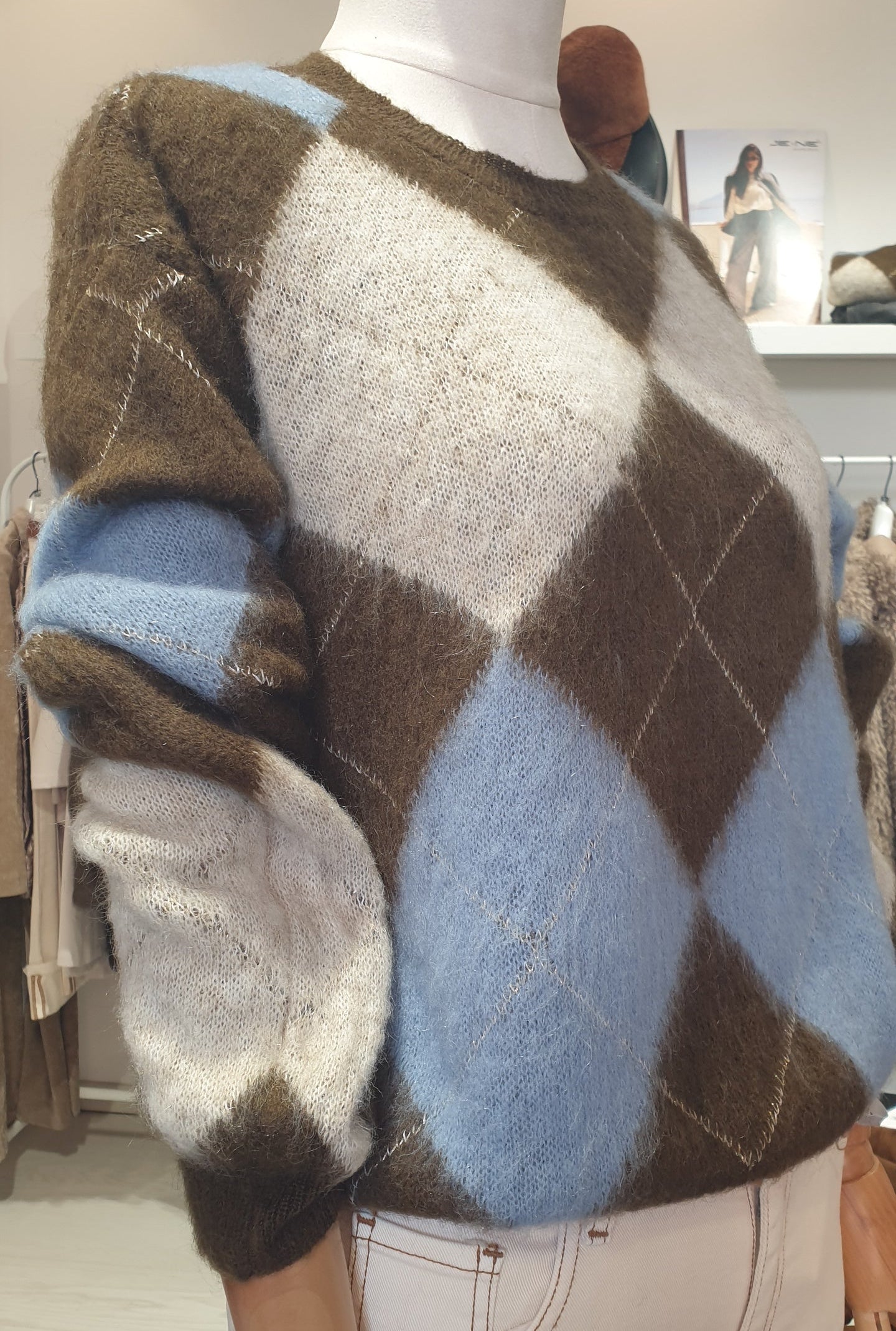 Eco - Maglione rombi mohair