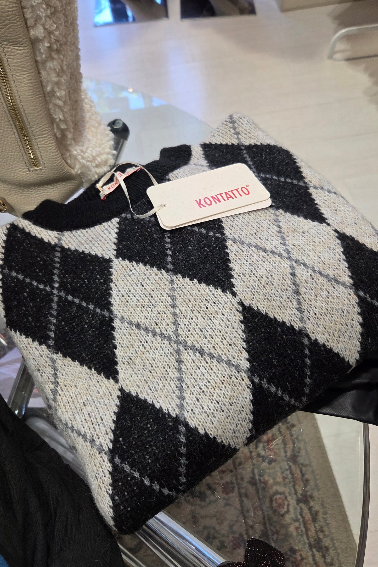 Kontatto - Girocollo rombi mohair