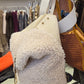 Borsa in pelle e bouclè